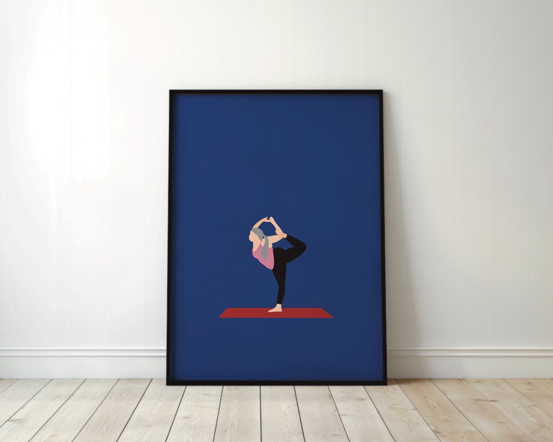Yoga Lady 5 Minimal Modern Pop Art Print - Image 4