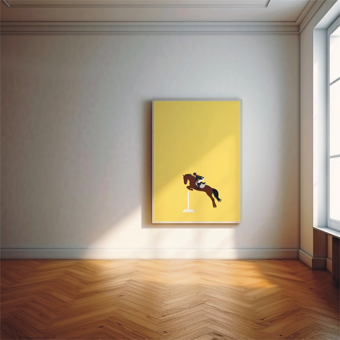 Show Jumping Horse Riding Poster, Minimal Modern Art Print - Image 2