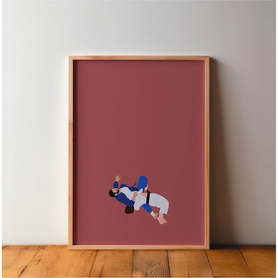 Judo 2 Poster, Minimal Modern Sport Art Print