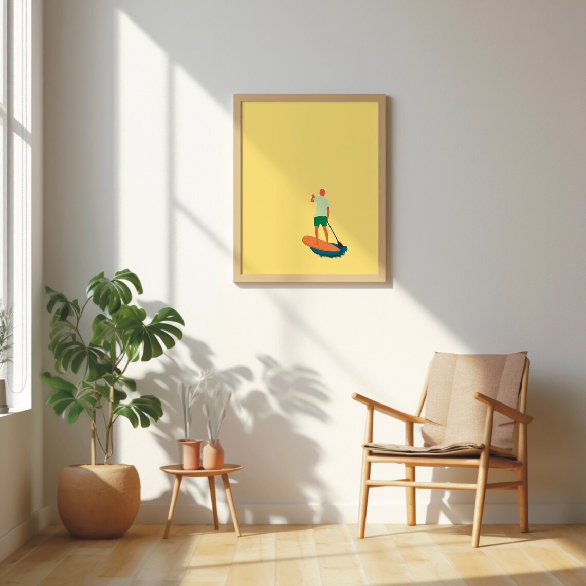 Stand Up Paddle SUP Poster, Minimal Modern Art Print - Image 2
