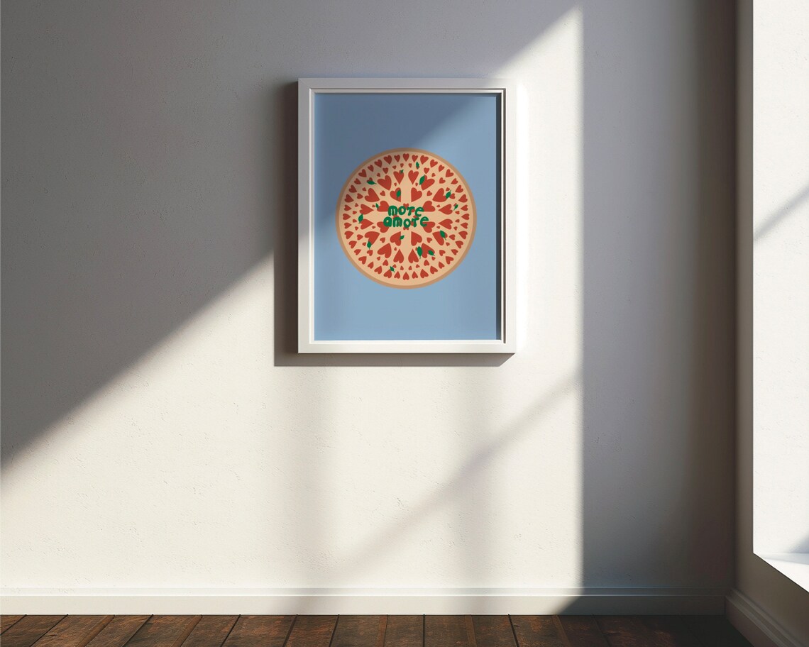More Amore Pizza Quote Poster Print, Funny Love - Image 5