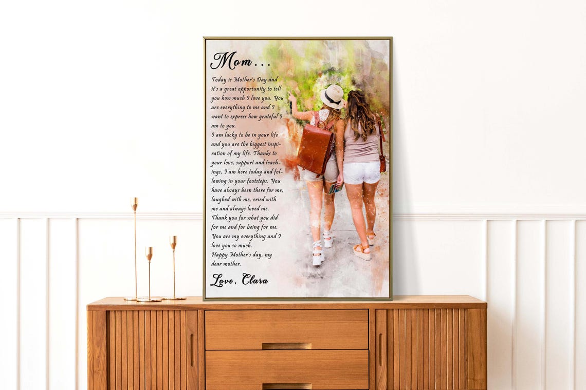 Mom and Daughter Summer Walk Mother's Day Letter Keepsake Poster