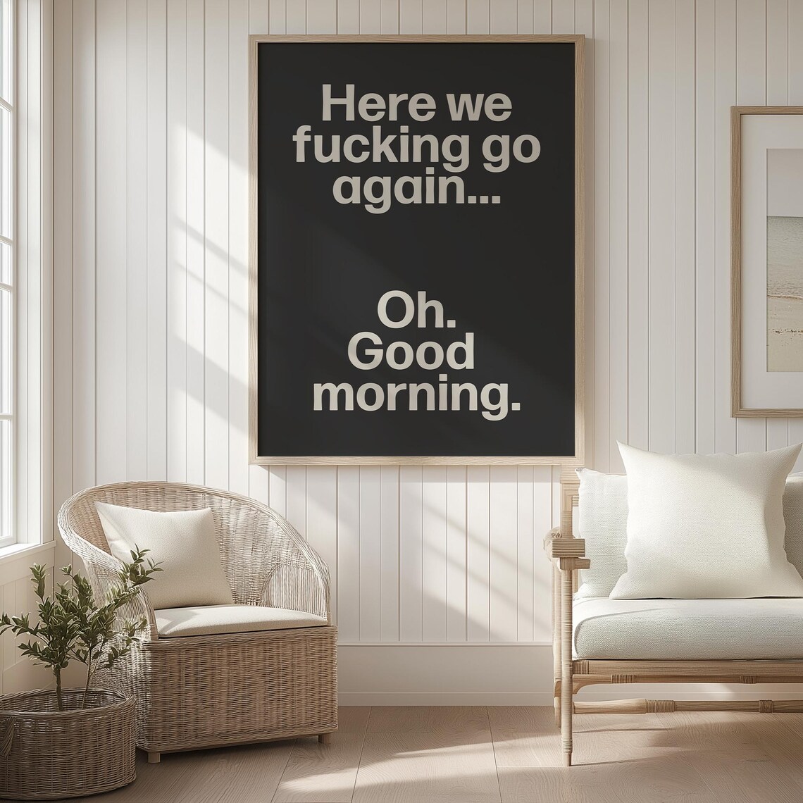 Good Morning Humorous Wall Art Print, Typography - Image 2
