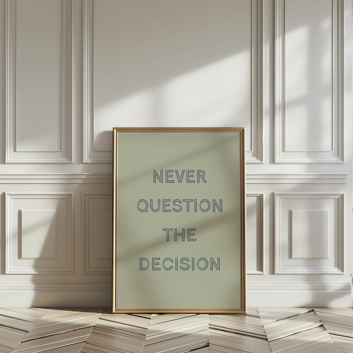 Never Question the Decision Minimalist Modern Motivational Wall Art - Image 2