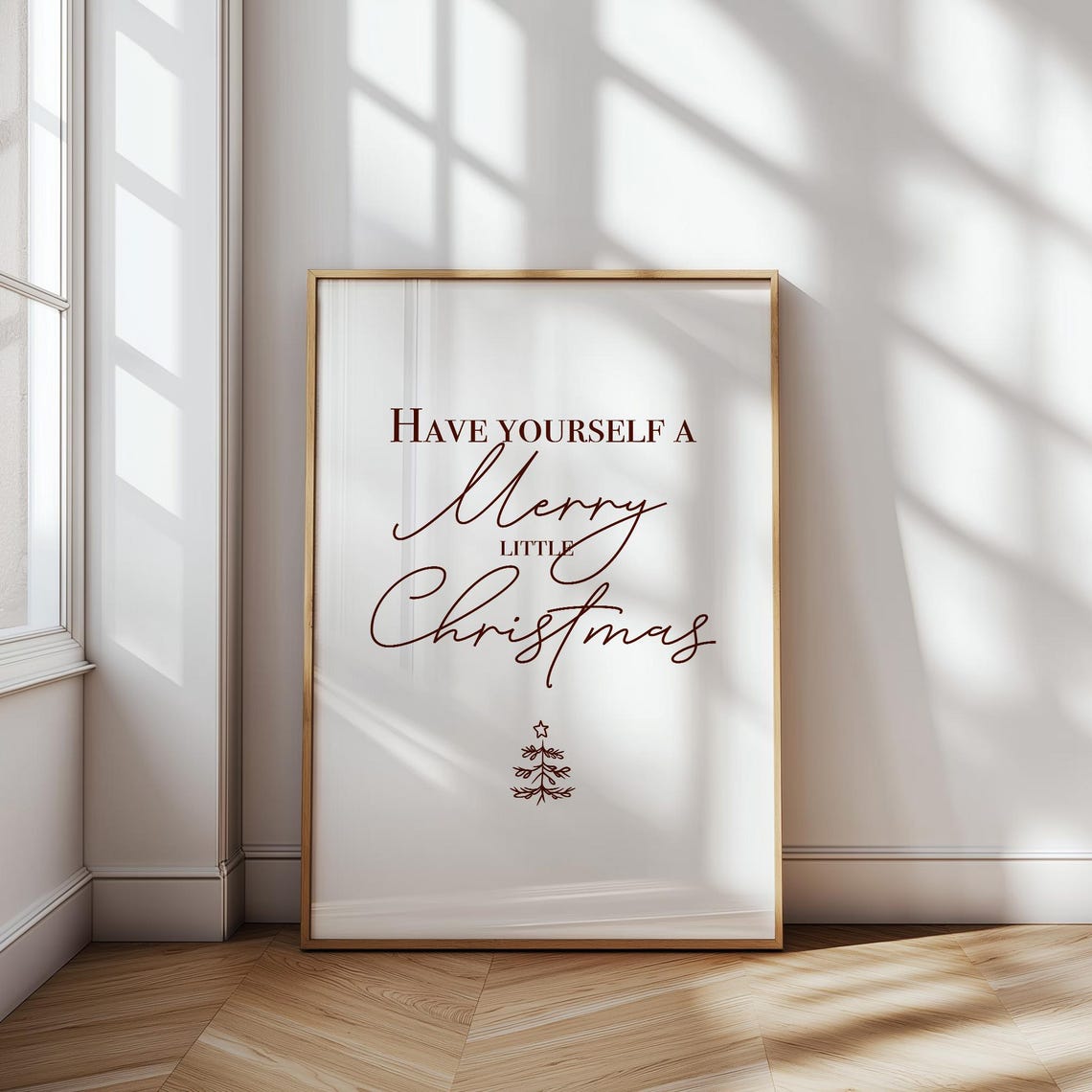Have Yourself a Merry Little Christmas Script Holiday Wall Poster - Image 3
