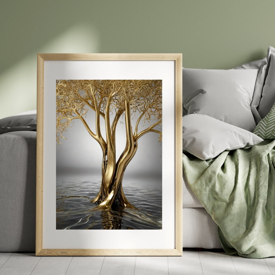 Abstract Nature Inspired Fluid Art, Earth Tones - Image 2