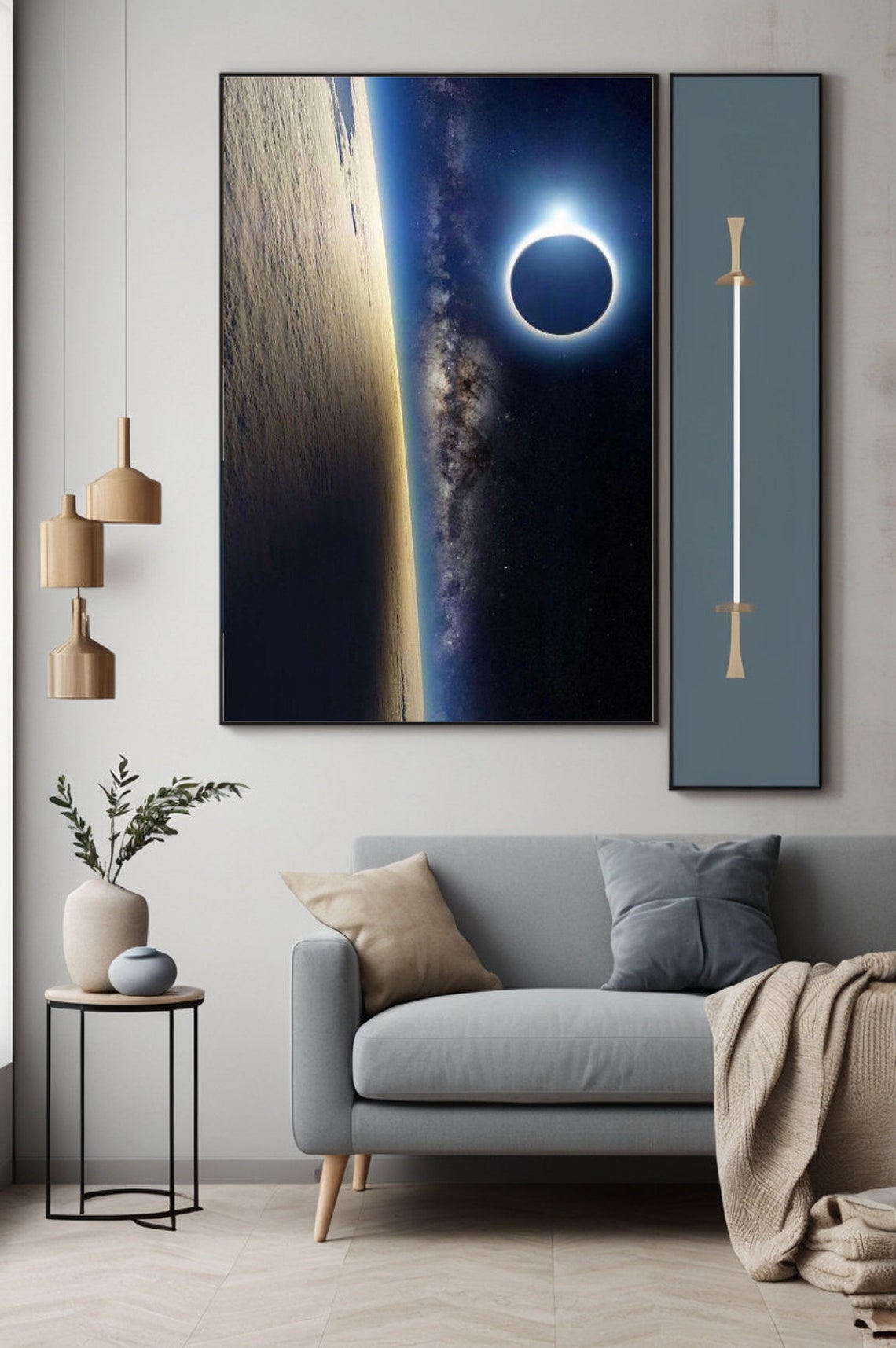 Earth From Space Solar Eclipse Milky Way Cosmic Photography Poster
