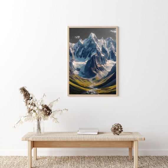 Majestic Mountain Peak Nature Wall Art Print