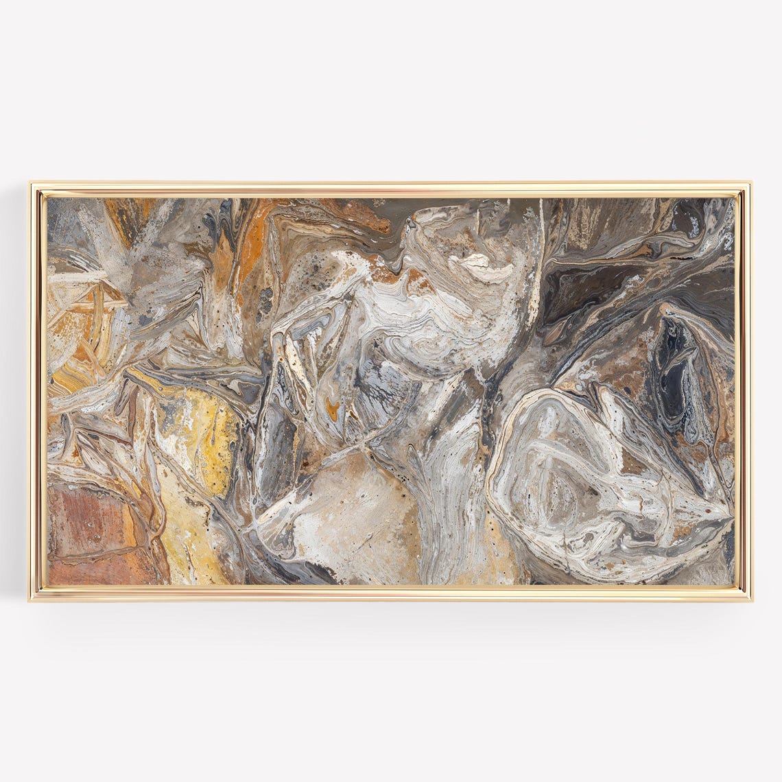 Marble Swirl Abstract Gold Grey Texture Modern Art Wall Home Poster - Image 4