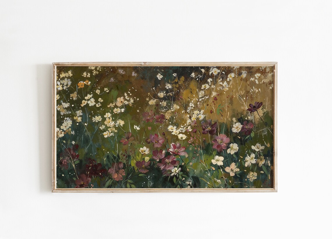 Moody Vintage Fall Flowers, Seasonal Art Print - Image 2