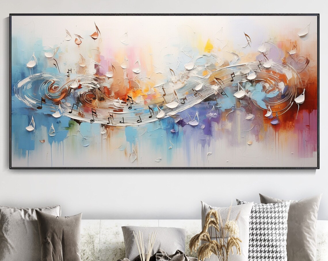Custom Musical Note Abstract Art Print for Christmas