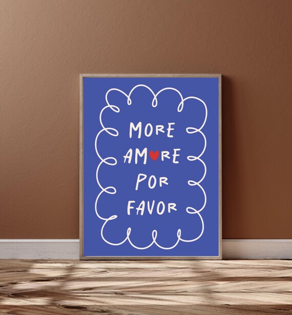 More Amore - Boho Love Poster Print, Romantic Decor
