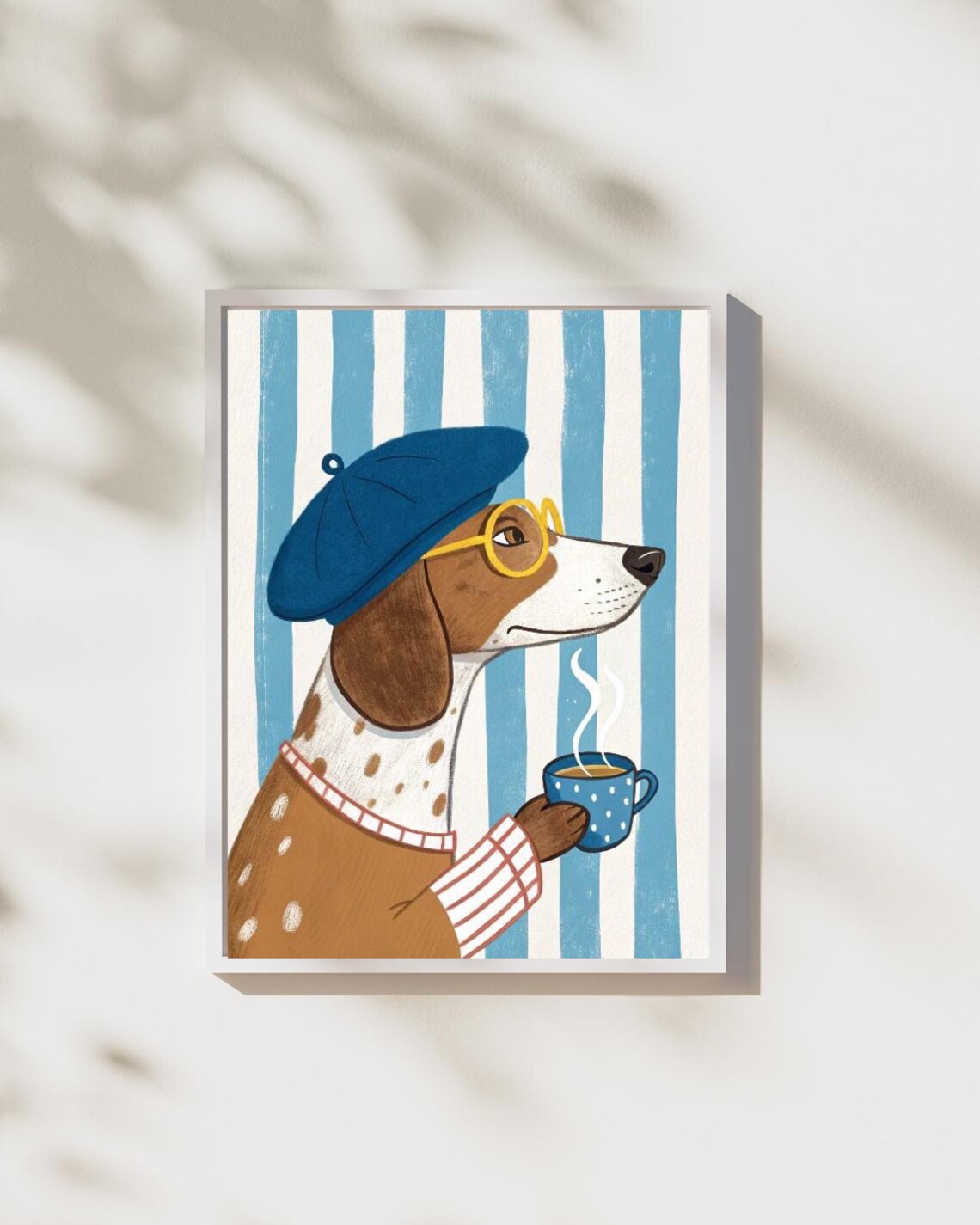Whimsical Dachshund Art Print, Quirky Animal Illustration