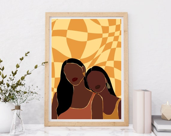 Twins Instant Art Wall Art Boho Wall Art Gift For Her