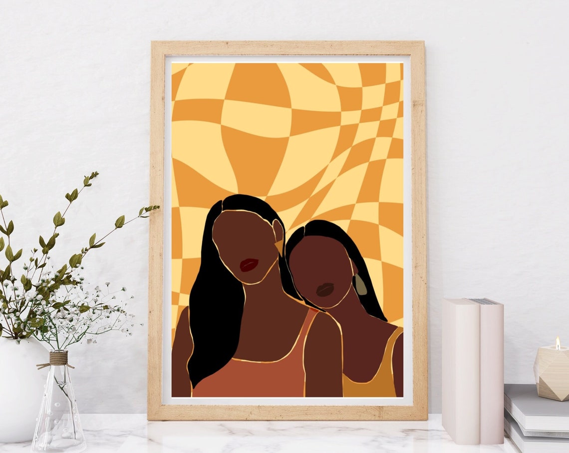 Twins Instant Art Wall Art Boho Wall Art Gift For Her