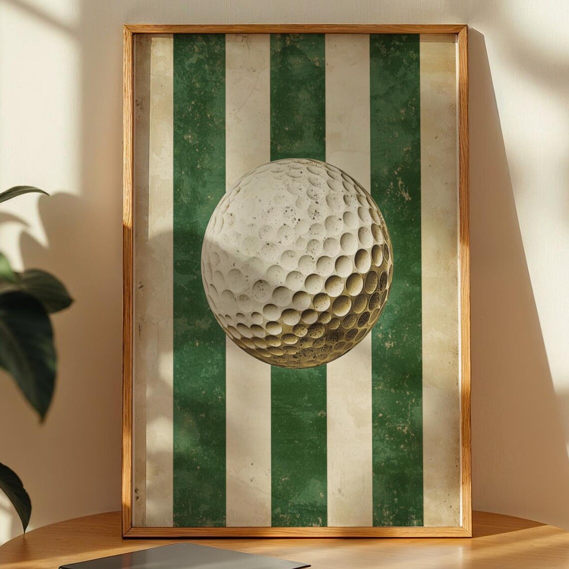 Vintage Golf Ball Art Print, Retro Sports Illustration