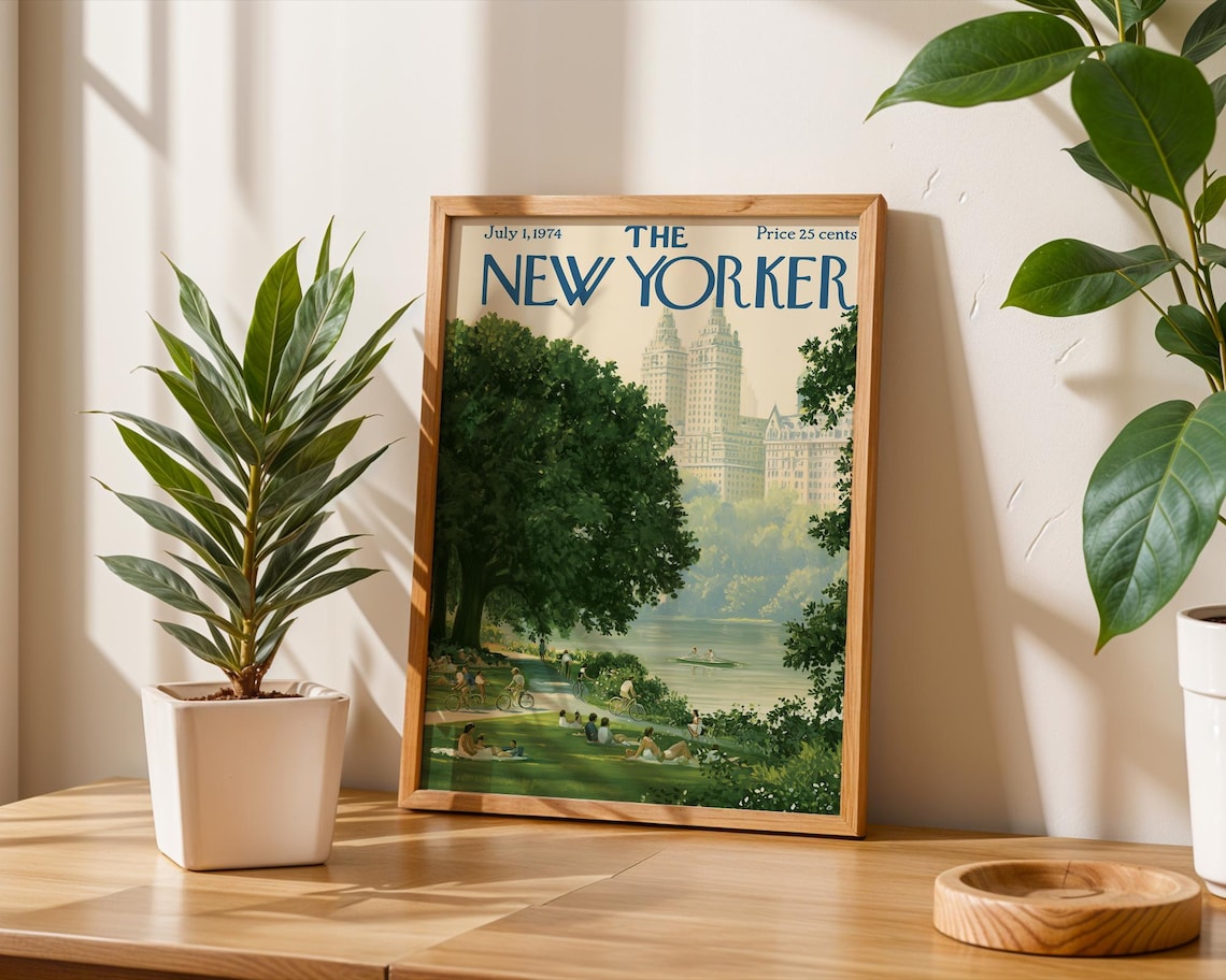 New Yorker Central Park Art Print Vintage Nyc Magazine Cover