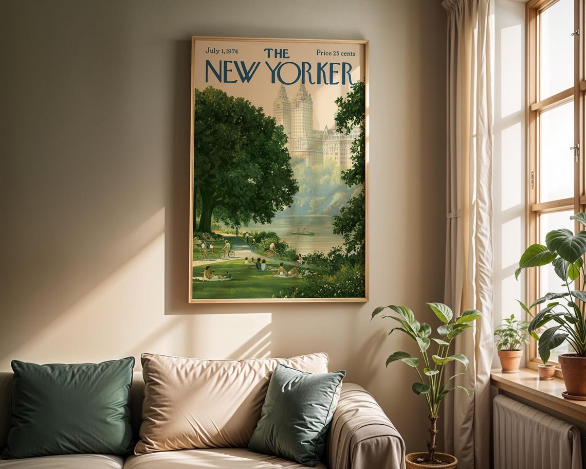 New Yorker Central Park Art Print Vintage Nyc Magazine Cover - Image 4