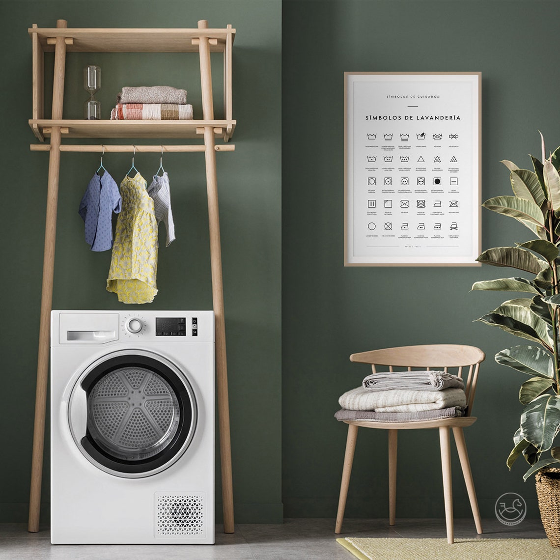 Spanish Laundry Care Symbols Elegant Minimalist Chart Poster - Image 4