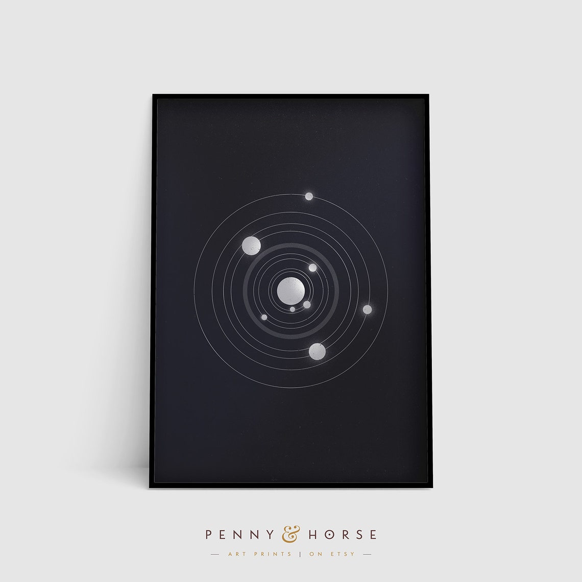 Minimalist Solar System Orbits Chart Dark Space Decor Poster - Image 4