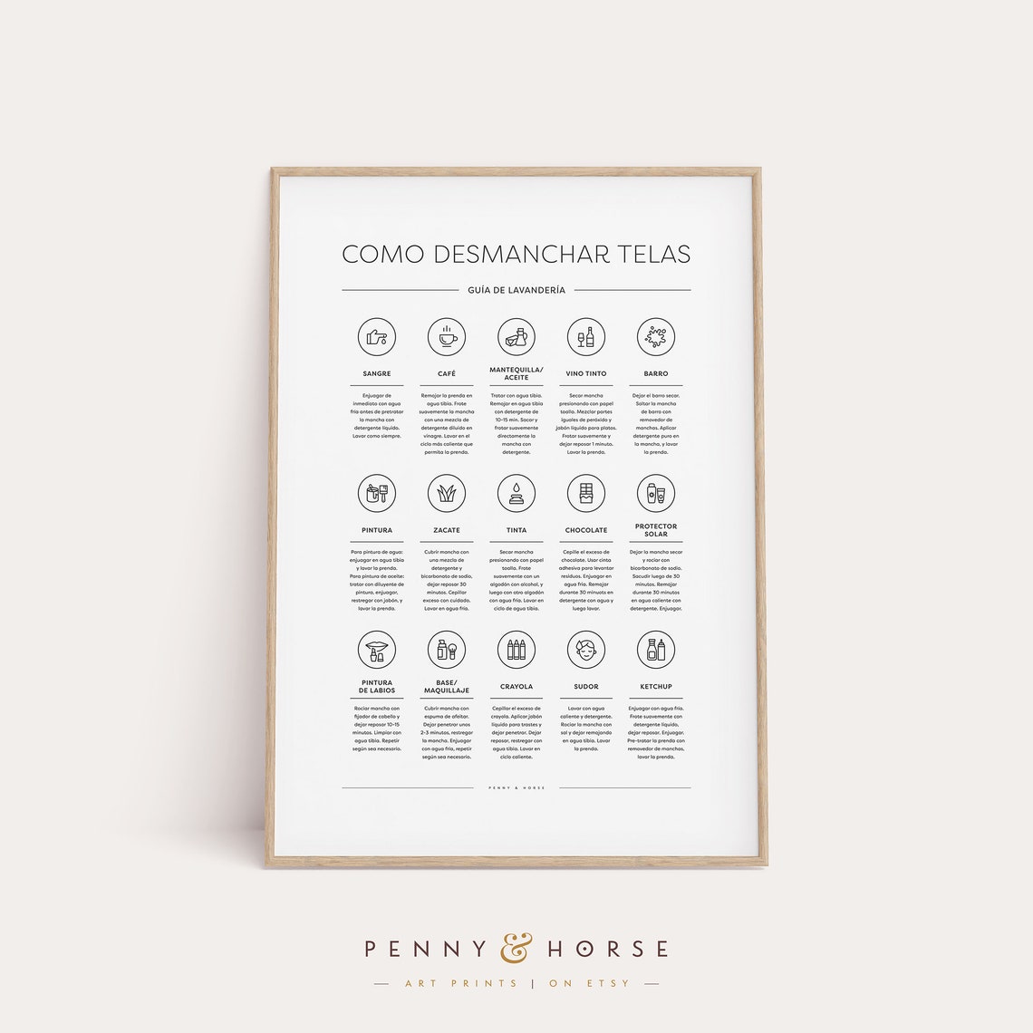 Complete Spanish Stain Removal Guide 15 Fabrics Laundry Poster