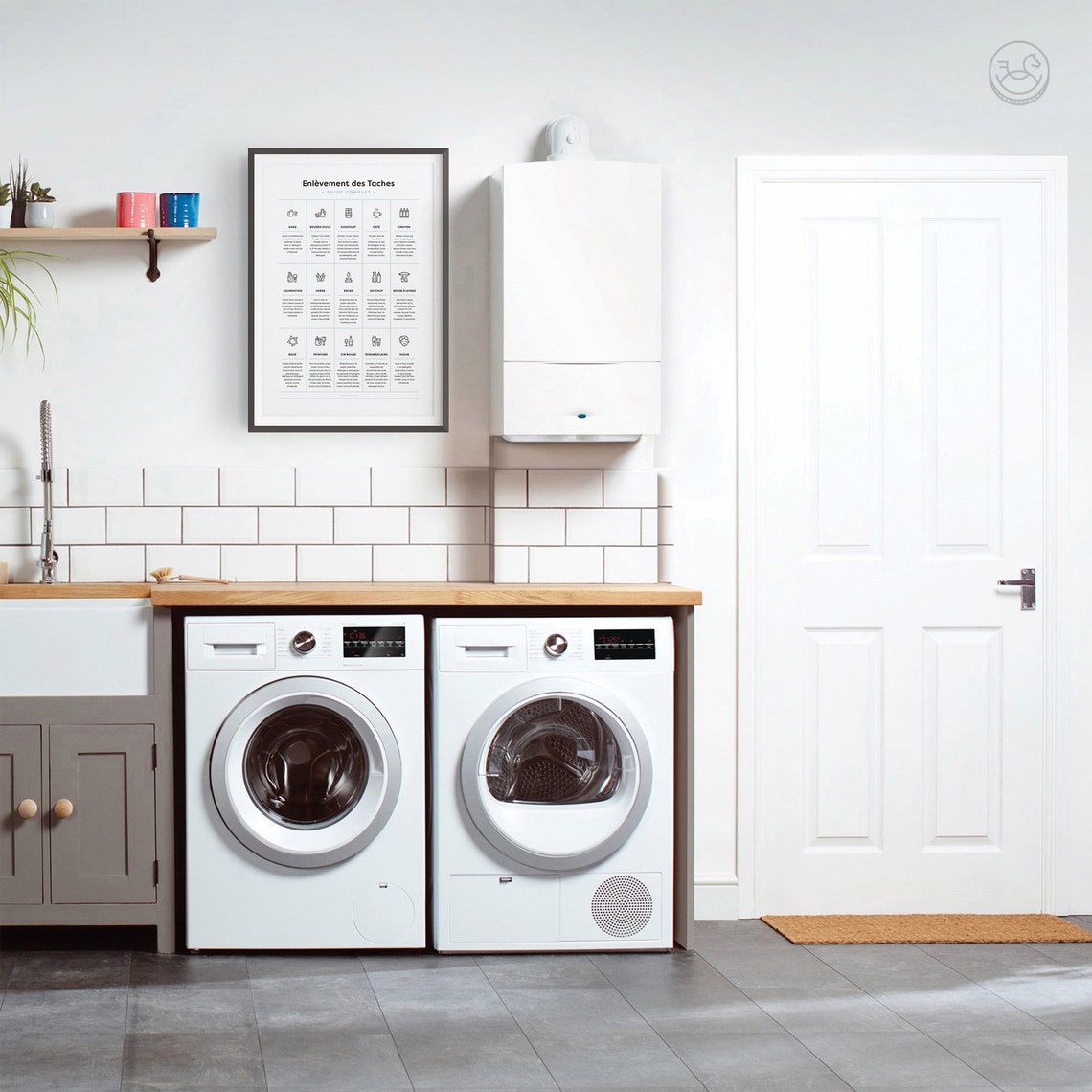 French Stain Removal Guide Complete Illustrated Laundry Wall Art - Image 3