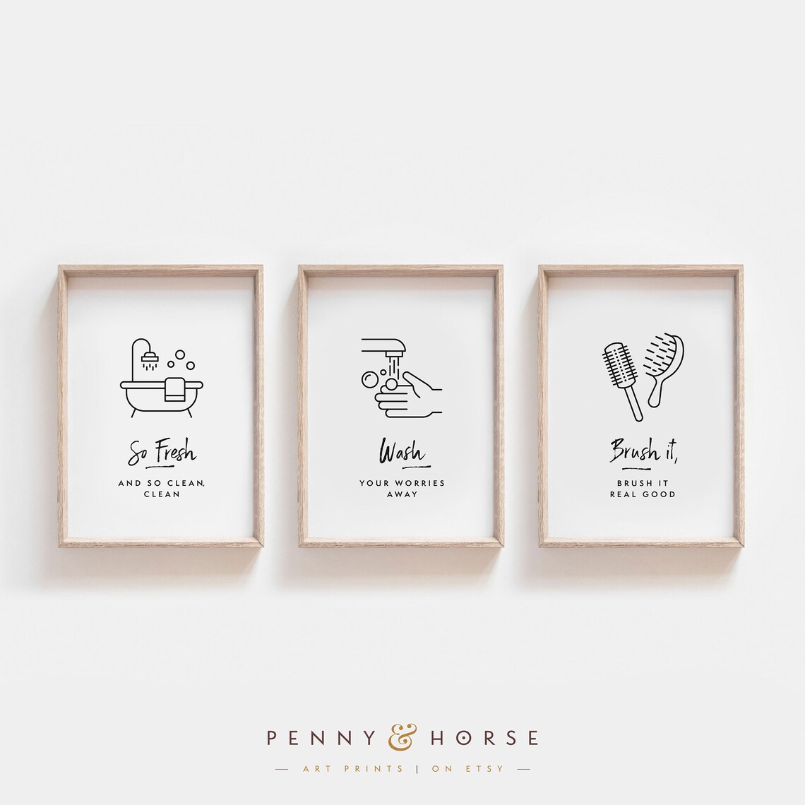 So Fresh Wash Your Worries Away Funny Bathroom Print Set of Three - Image 3