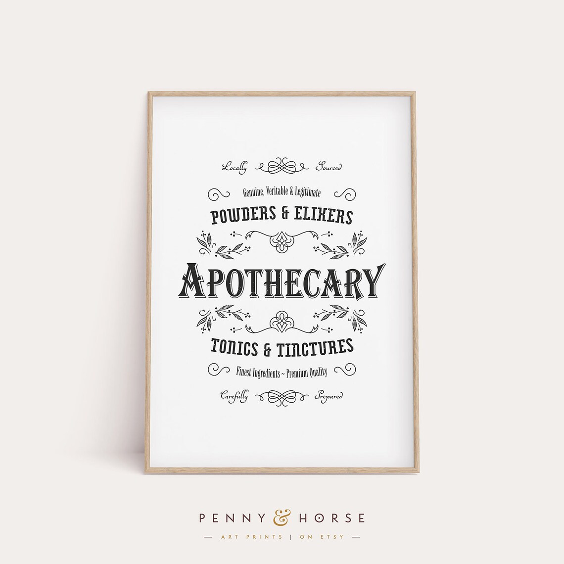 Vintage Bathroom Apothecary Sign Art Print