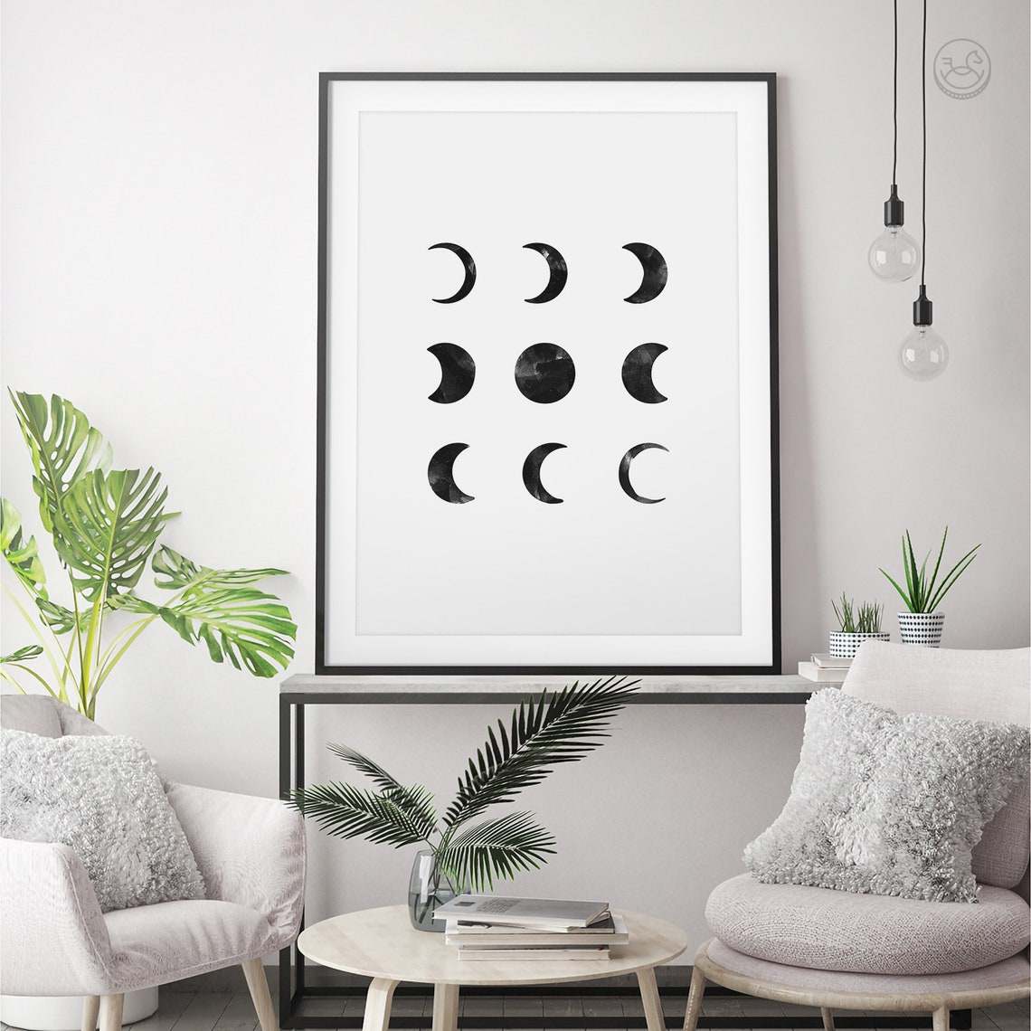Moon Phases Wall Art Moon Phases Print Moon Poster Moon Phase Wall Art Moon Phase Minimalist Abstract Design Home Decor - Image 3