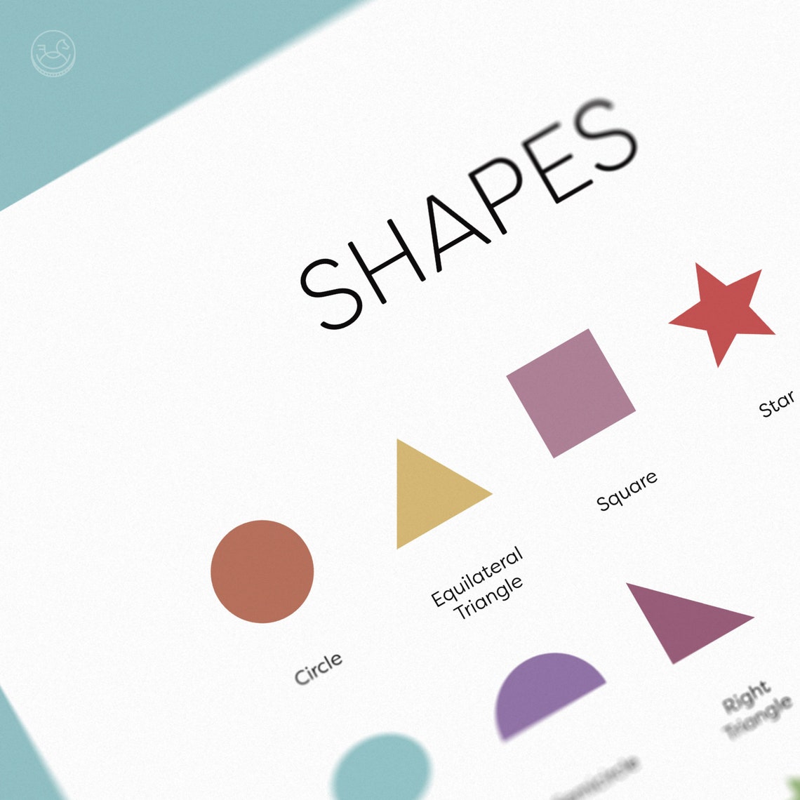 Shapes and Colors Educational Chart Set for Kids Rooms Wall Art - Image 4