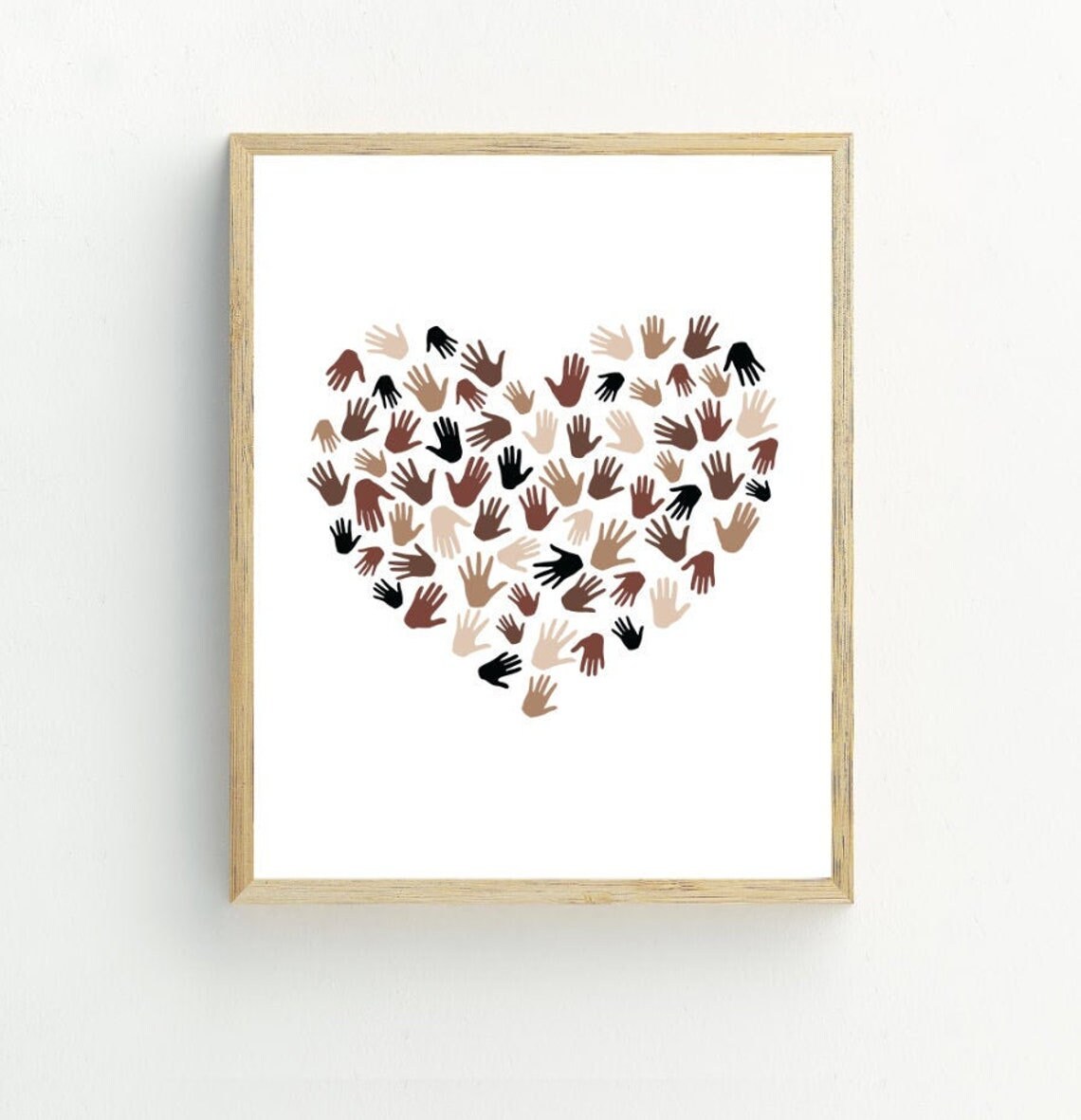 Hands and Black Heart Diversity Equality Poster