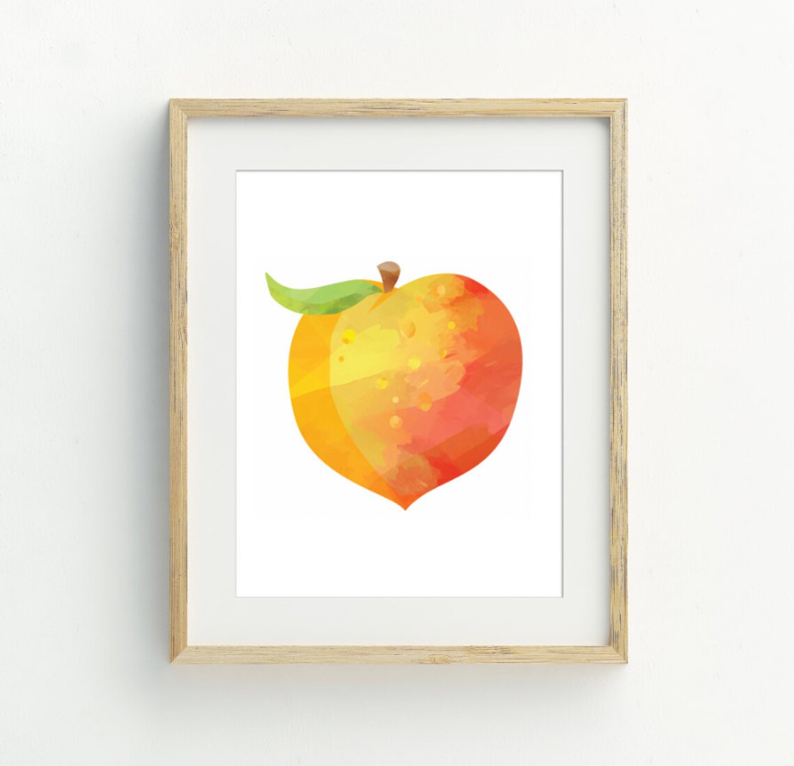 Peach Fruit Minimalist Kitchen Wall Art, Art Print