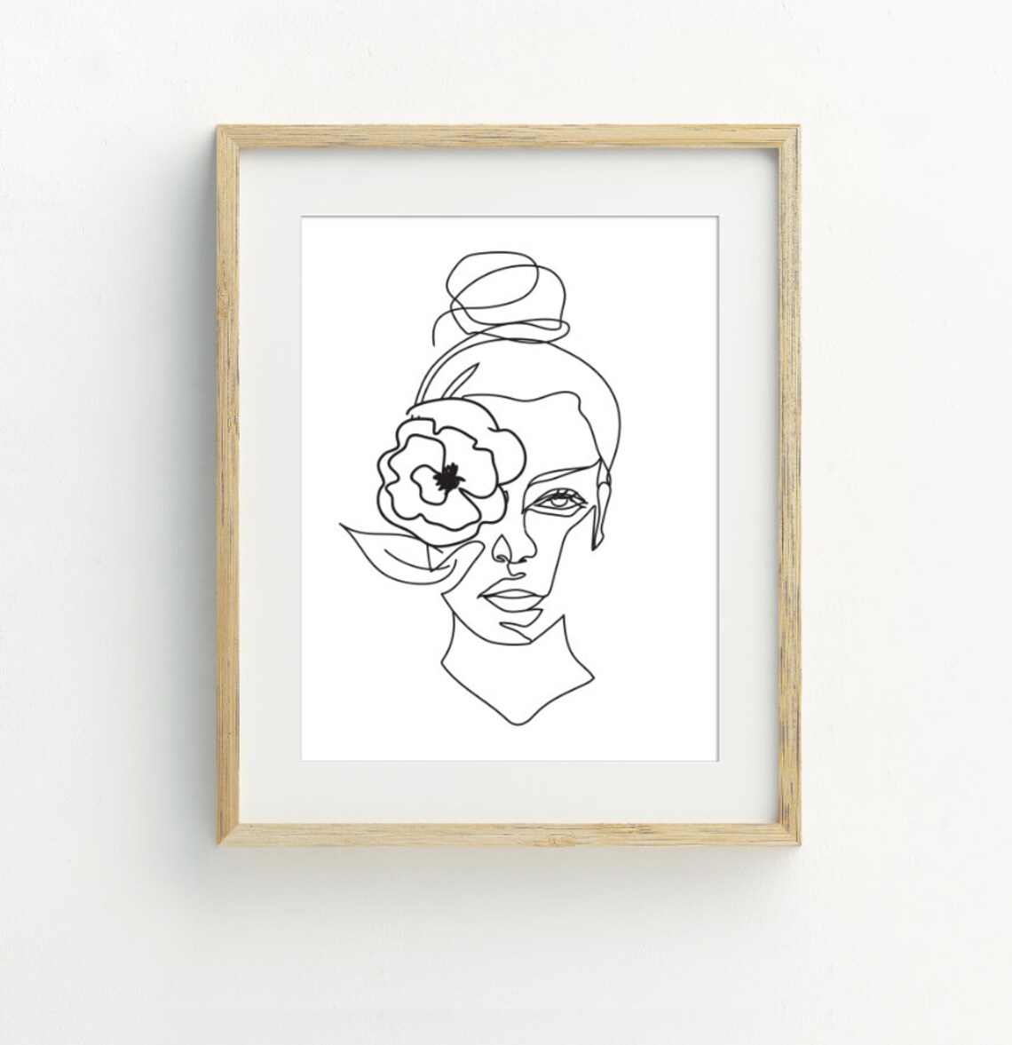 Woman Line Art Print, Abstract Black and White - Image 2