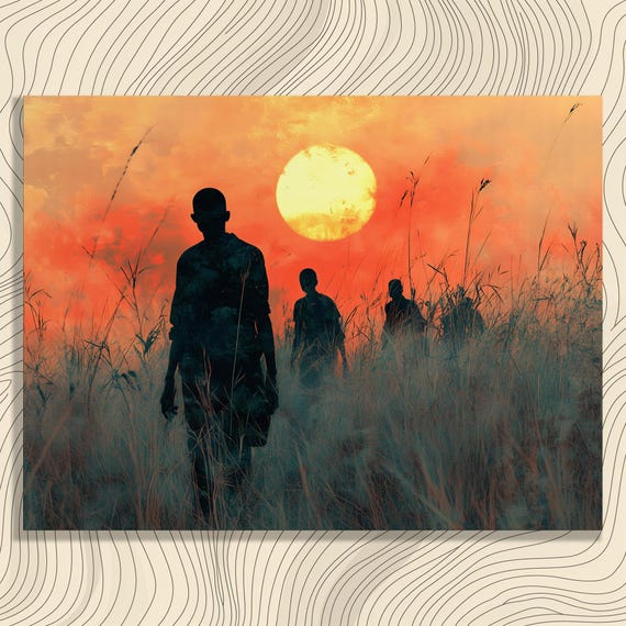 Silhouette Sunset Canvas Wall Art Modern Impressionist Nature Landscape Dusk Scene Decor Print Gift For Adults And Teens Enthusiasts
