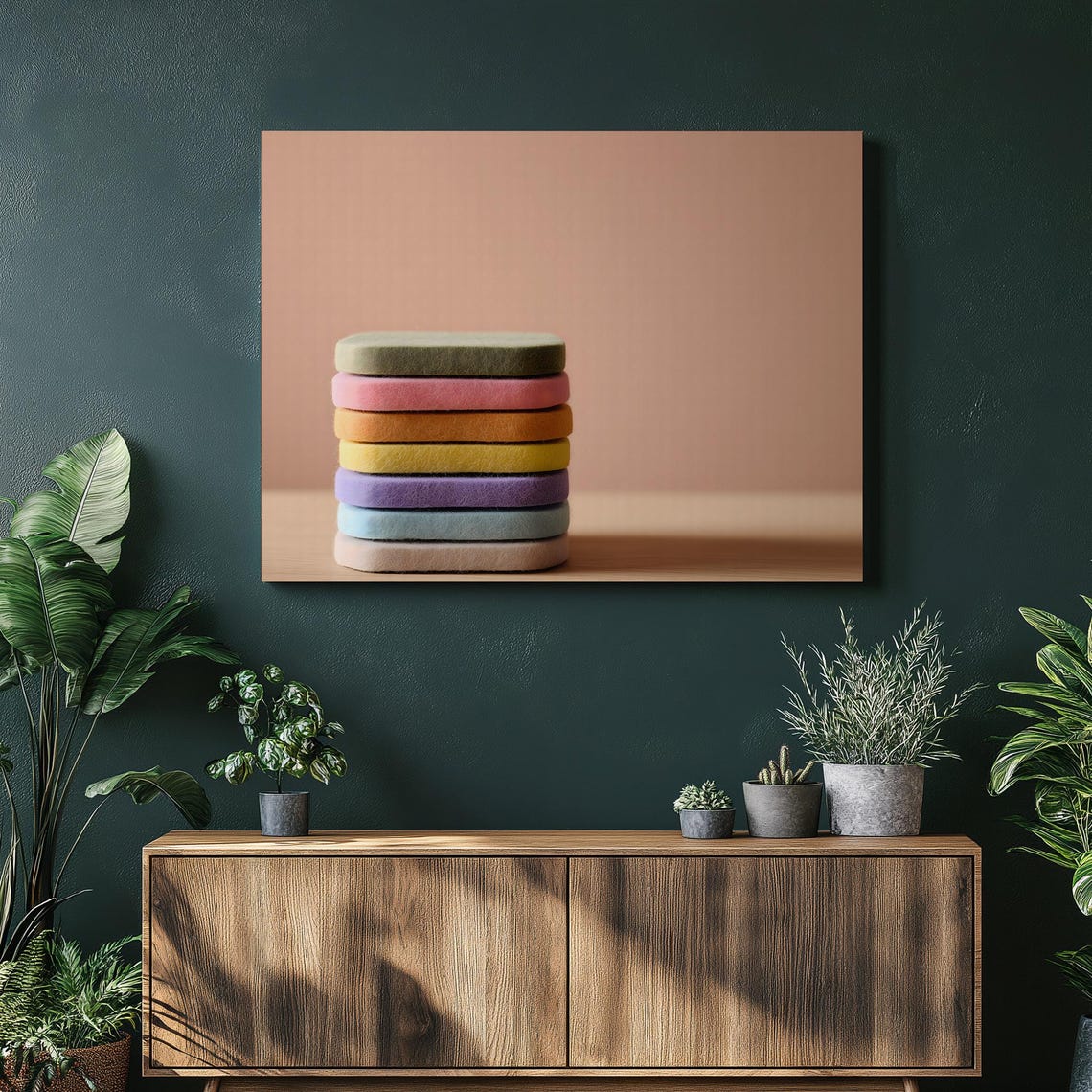 Pastel Stacked Stones Minimalist Geometric Abstract Art Poster