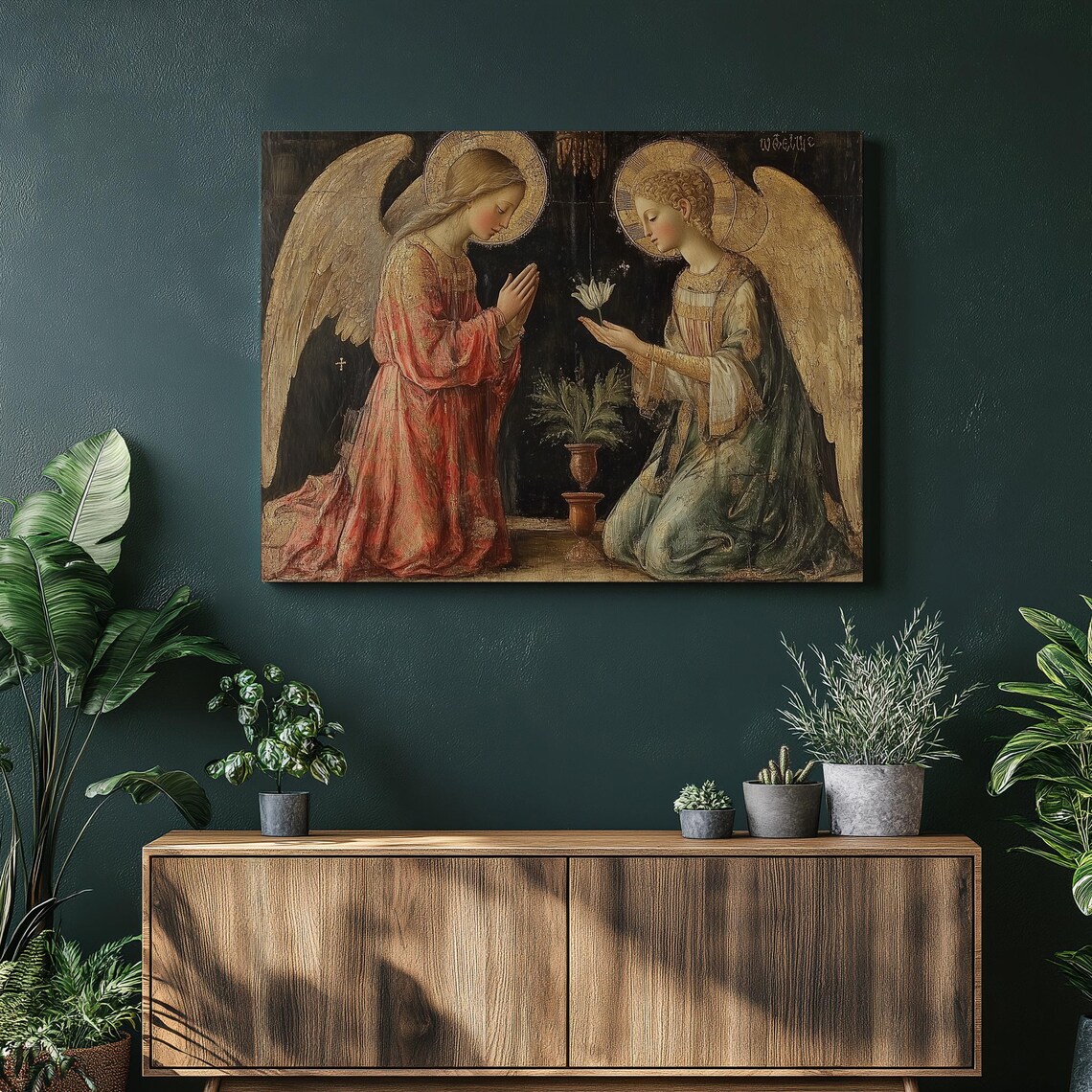 Annunciation Angels Renaissance Style Religious Painting Poster
