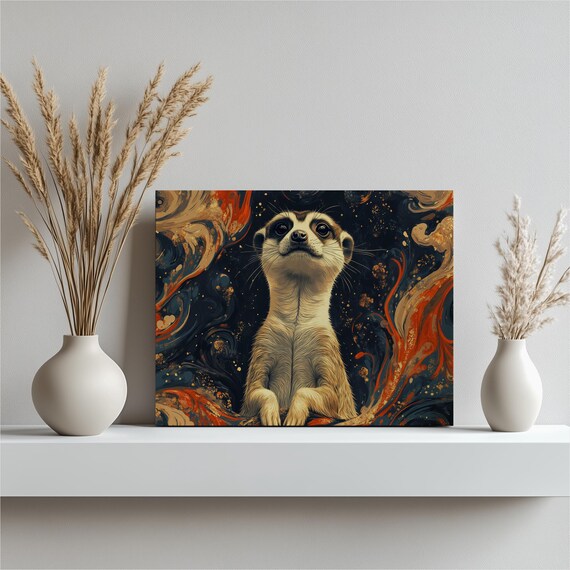 Meerkat Canvas Wall Art Pattern Wildlife Decor Trendy Home Gift Artwork Poster Design Livingroom Decoration Inexpensive Fine