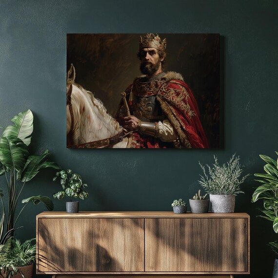 William The Conqueror Medieval King White Horse Historic Art Poster