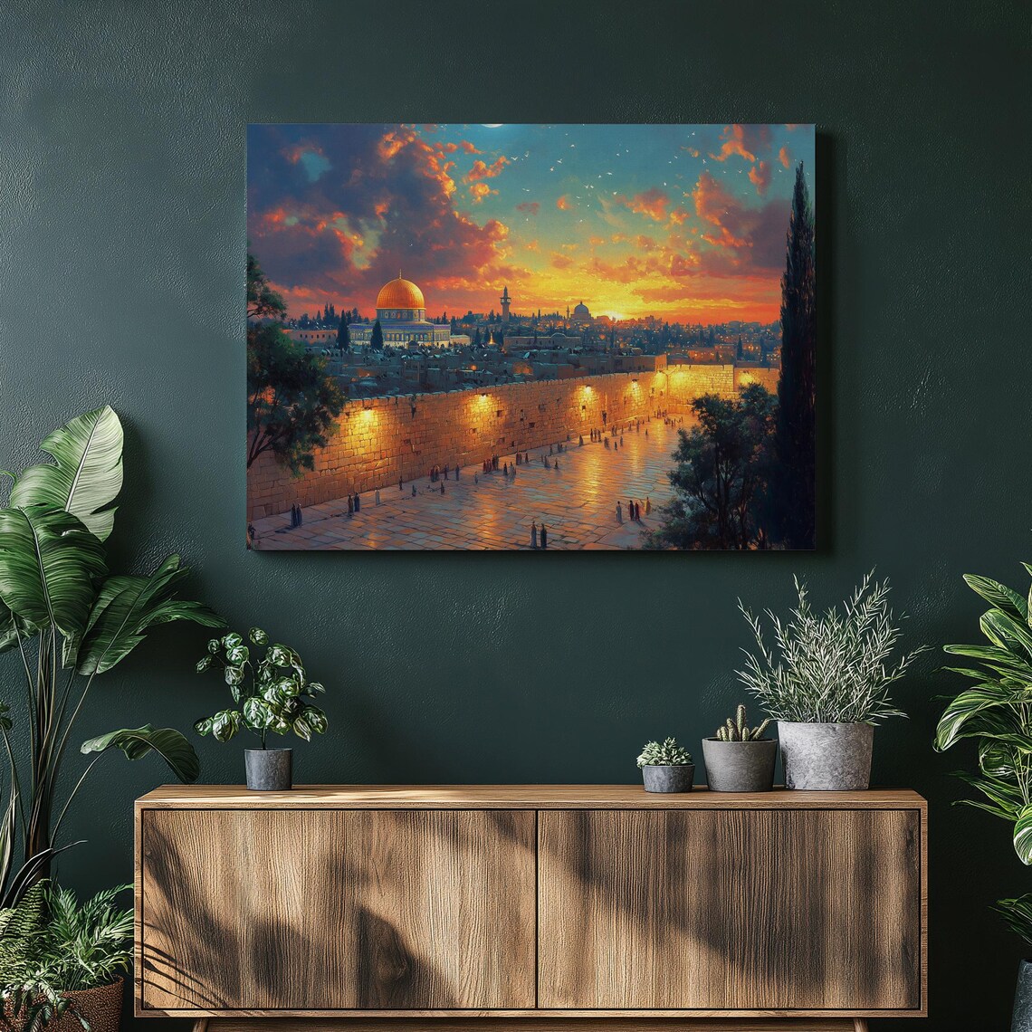 Jerusalem Dome Of The Rock Western Wall Sunset Old City Poster
