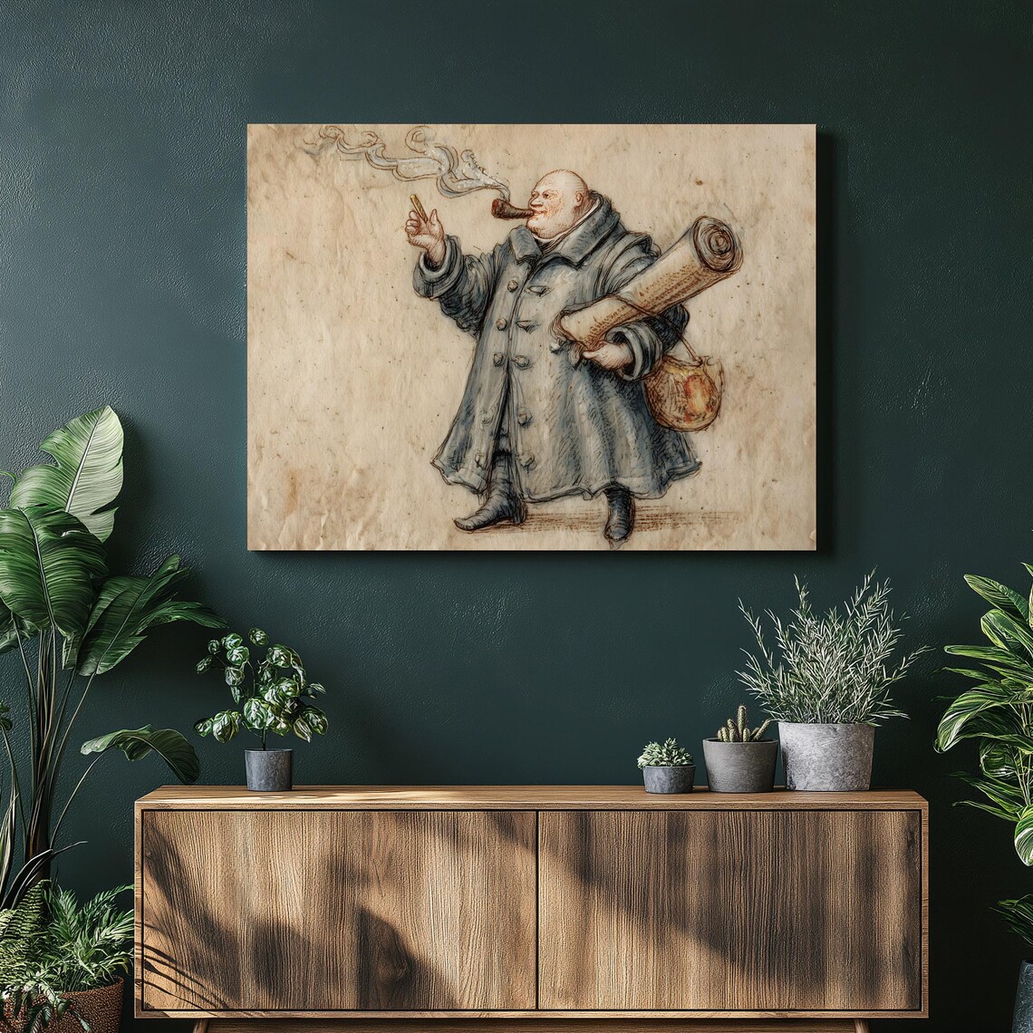 Whimsical Medieval Cartographer Canvas Wall Art Antique Map Illustration Print Travel Decor Scroll Drawing Gift For Lovers