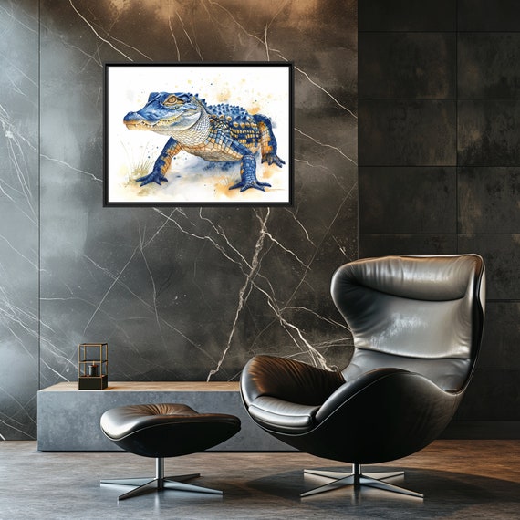 Crocodile Canvas Wall Art Unique Wildlife Decor For Home Reptile Themed Painting Natureinspired Animal Print Modern Rustic Style