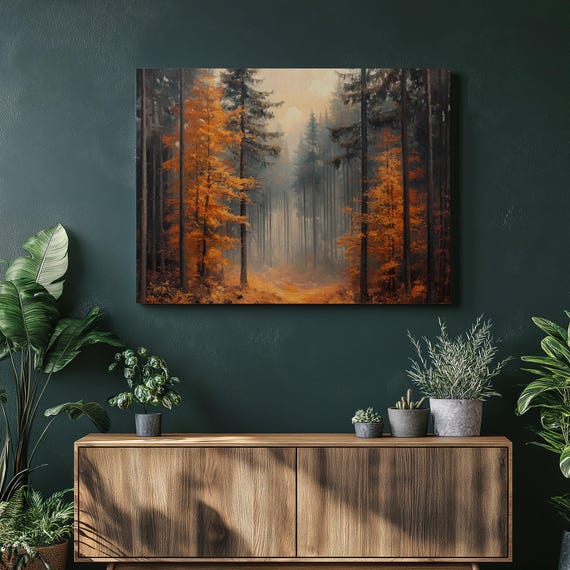 Germany Canvas Wall Art Autumn Black Forest Artwork Vibrant Fall Colors Nature Scenic Print Home Decor Landscape Office