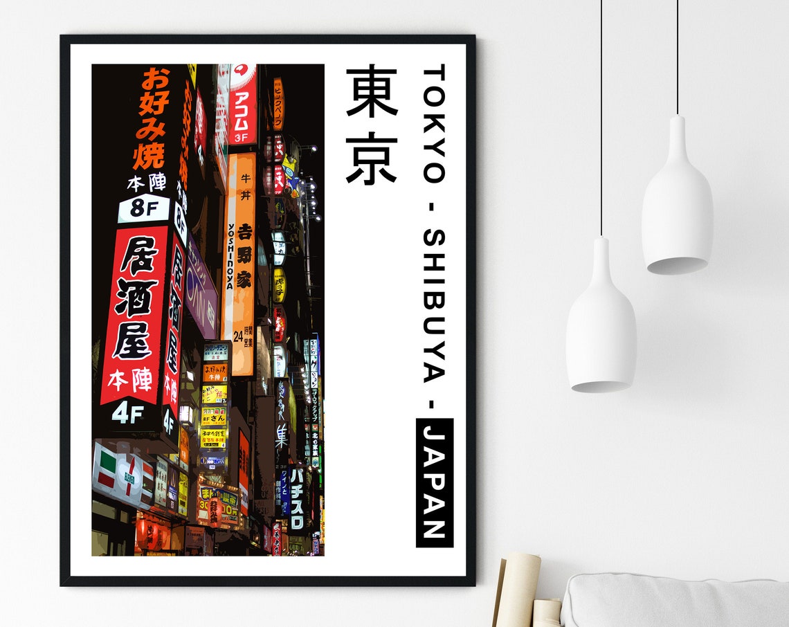Tokyo Japan Cyberpunk Poster Neon City Asian Travel Art Gift Idea Travel Gift Wall Art Decor Print Asia Oriental Famous Places - Image 3