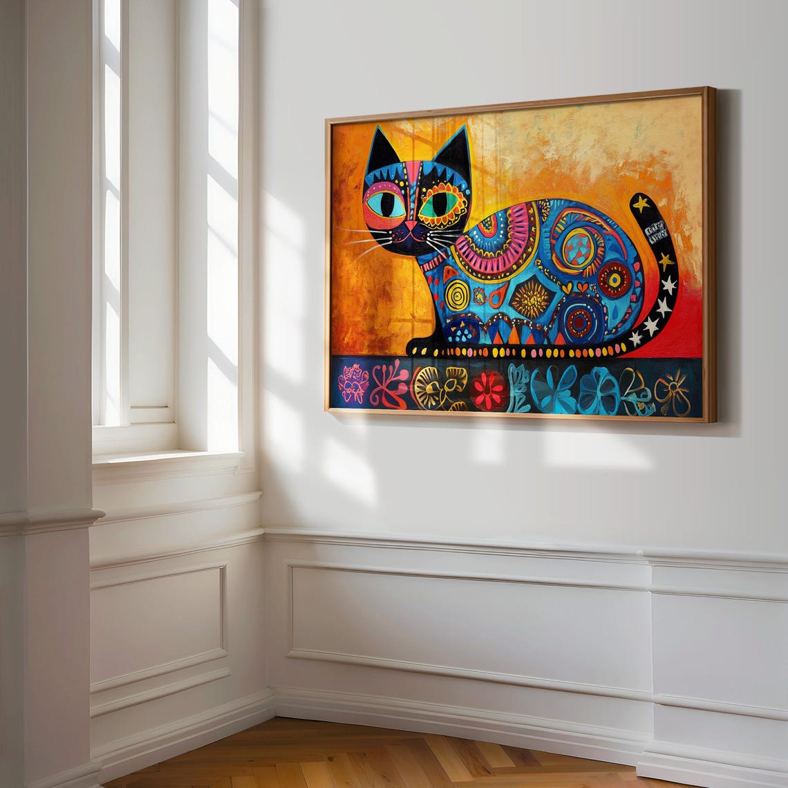 Cat Portrait Painting, Mexican Wall Art - Image 3