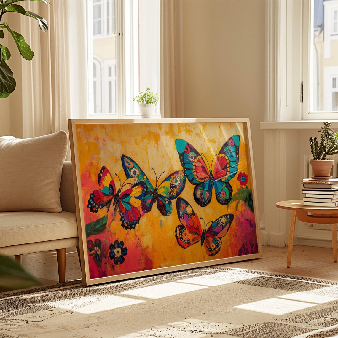Print Butterfly Portrait Painting Mexican Wall Art New Listing 17 - Image 4