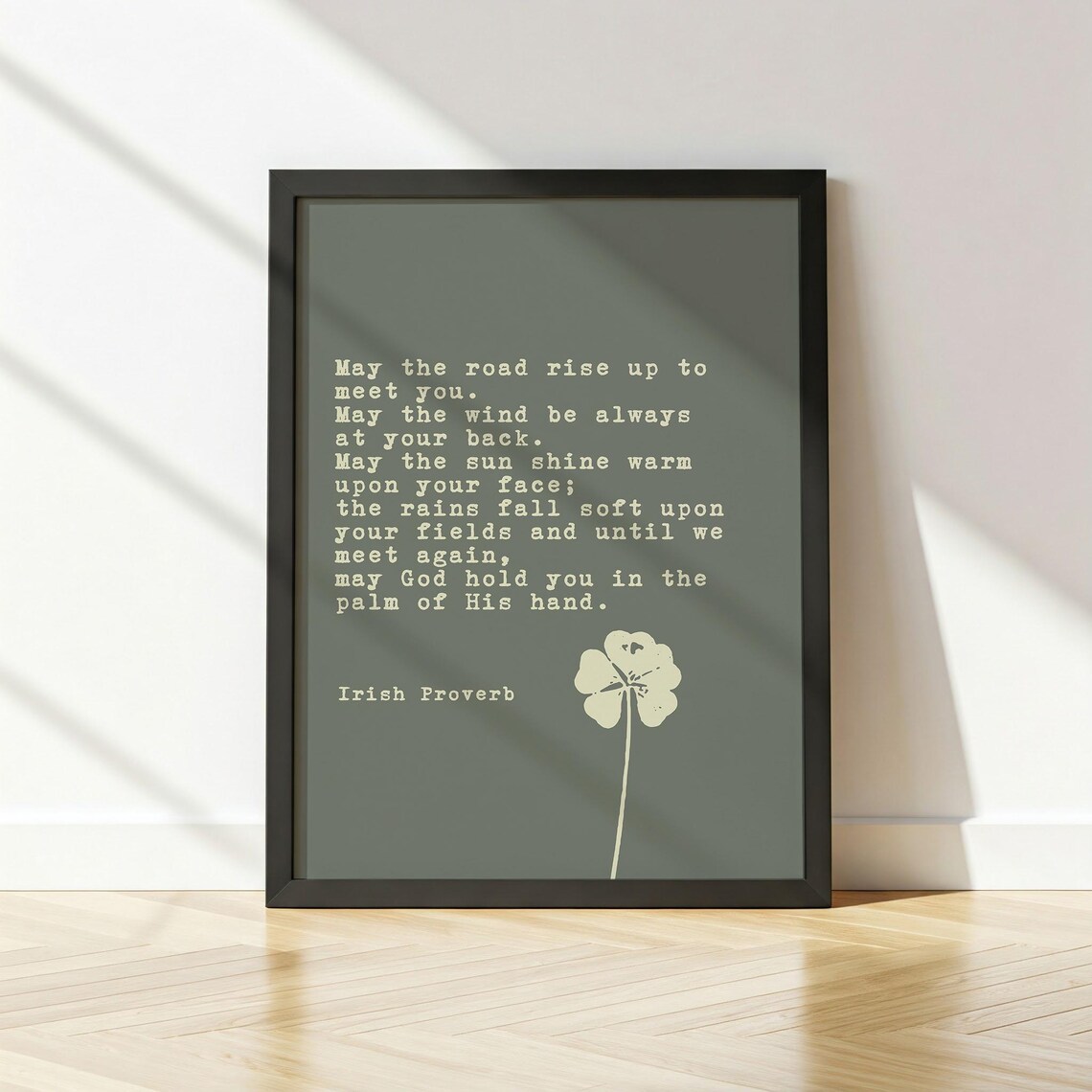 Irish Blessing Art Print, Sage Green Wall Art