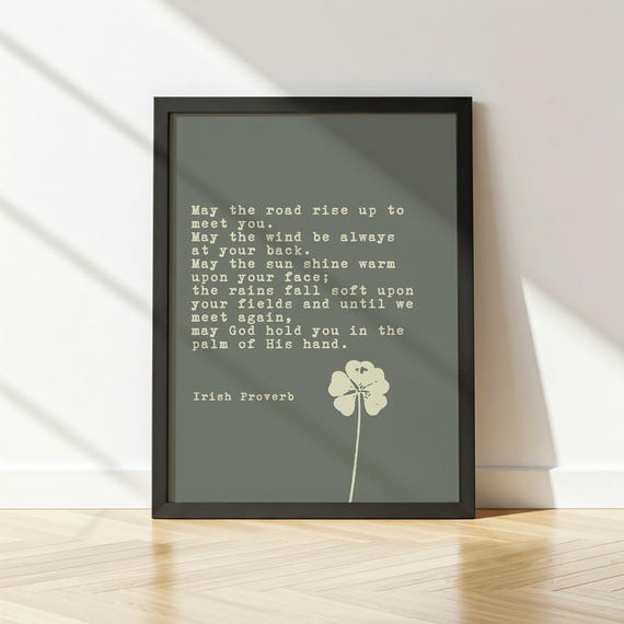 Irish Blessing Art Print, Sage Green Wall Art