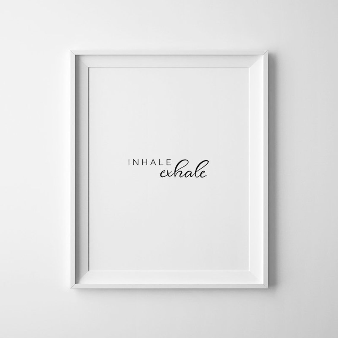 Inhale Exhale Minimalist Script Yoga Meditation Calm Wall Decor Poster - Image 2