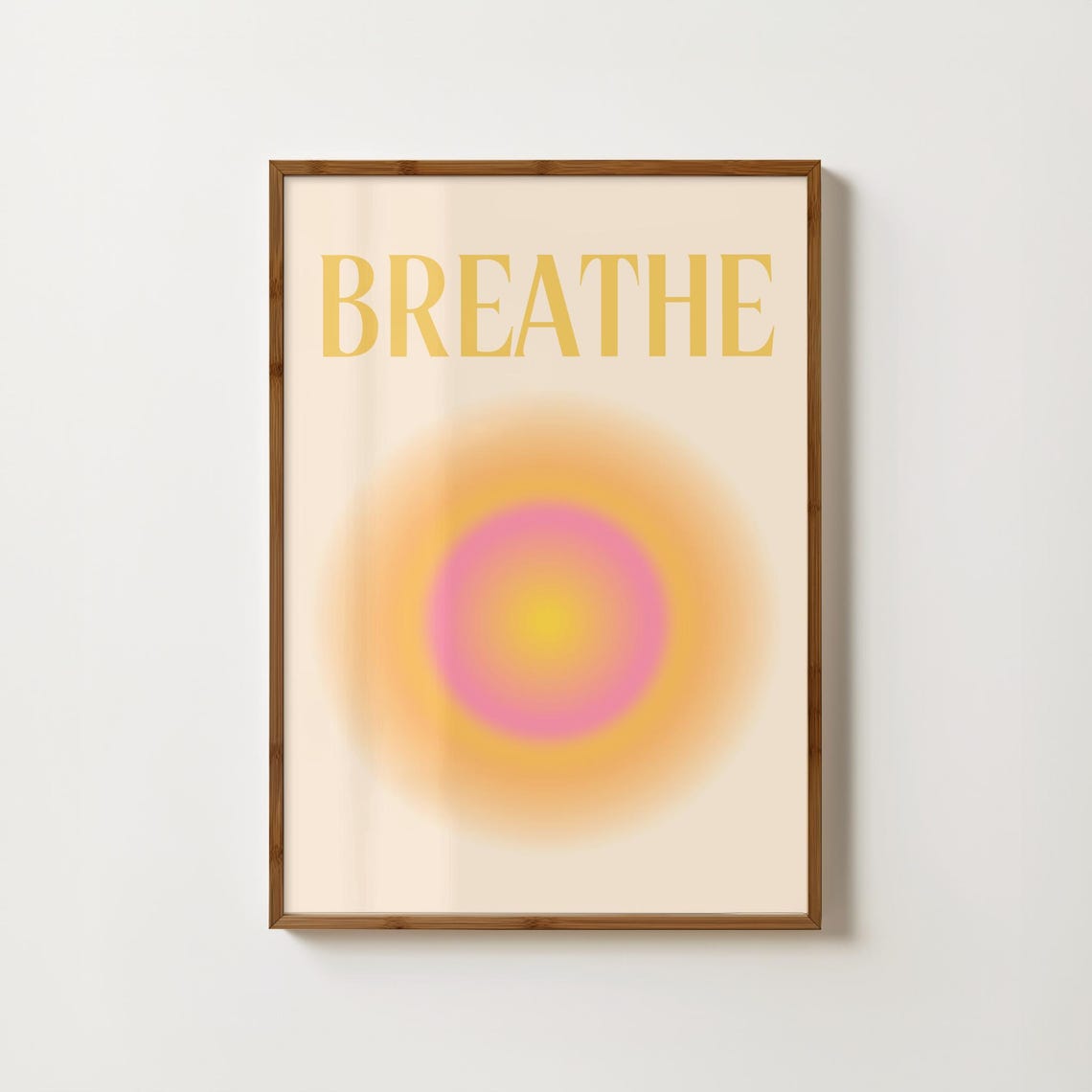Breathe in Warm Sunrise Aura Typography Gradient Calm Poster