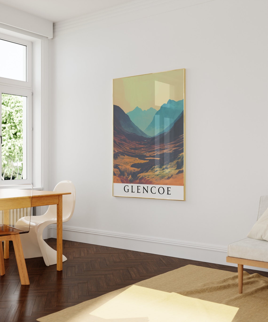 Glencoe Autumn Valley Rust Mountains Scotland Travel Art Poster - Image 4